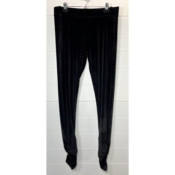 Allen B by Allen Schwartz Leggings Womens L Velvet Like Ruched Whimsy Goth - Picture 1 of 10
